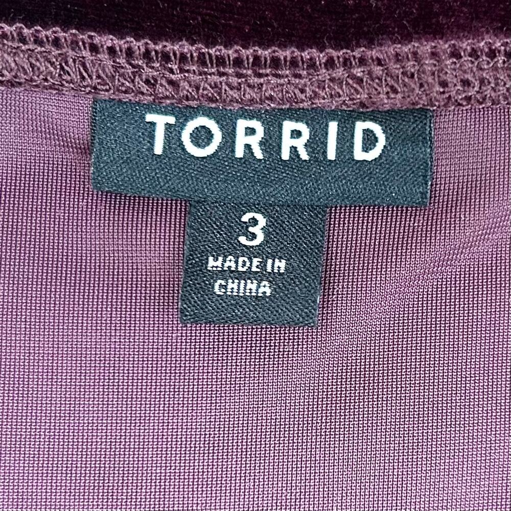 Torrid Winetasting Velvet Stretchy V-Neck Flutter Sleeve Surplice Maxi Dress 3X - Picture 10 of 13